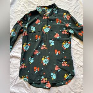 Equipment Black Floral Women’s Shirt